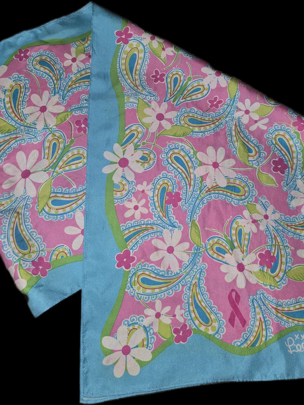 Lilly Pulitzer Pink, Aqua & Lime Paisley Floral Scarf